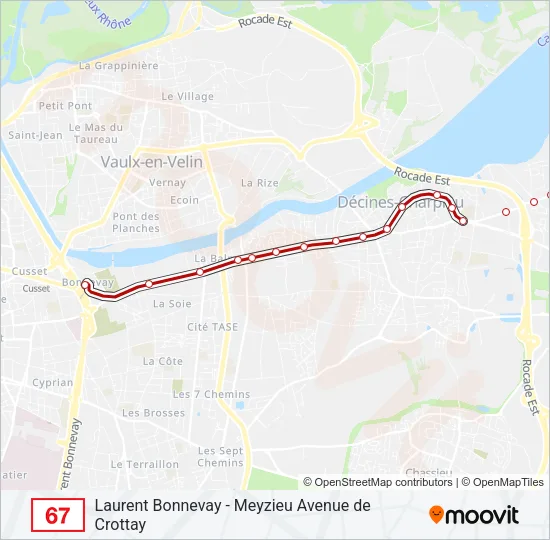 67 Bus Line Map