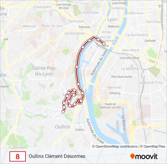 8 bus Line Map