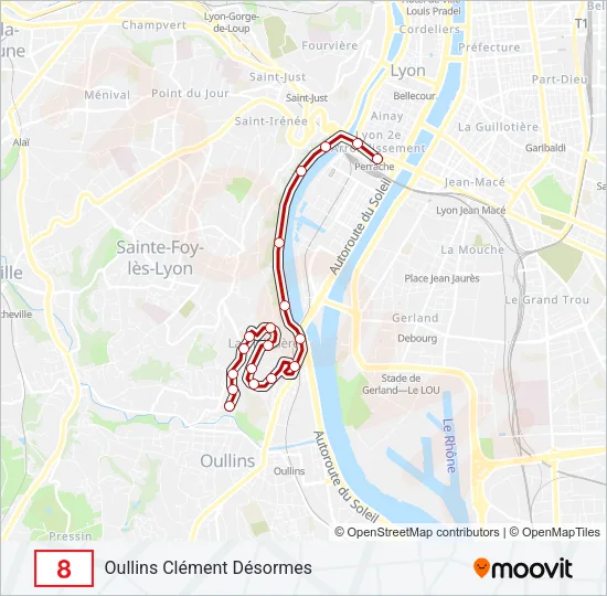8 Bus Line Map