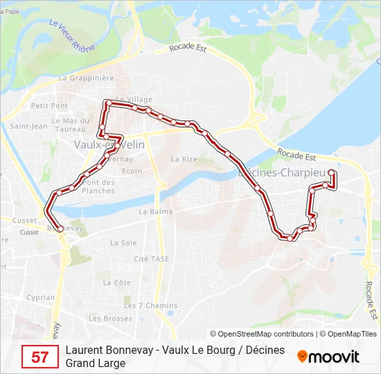 57 Bus Line Map