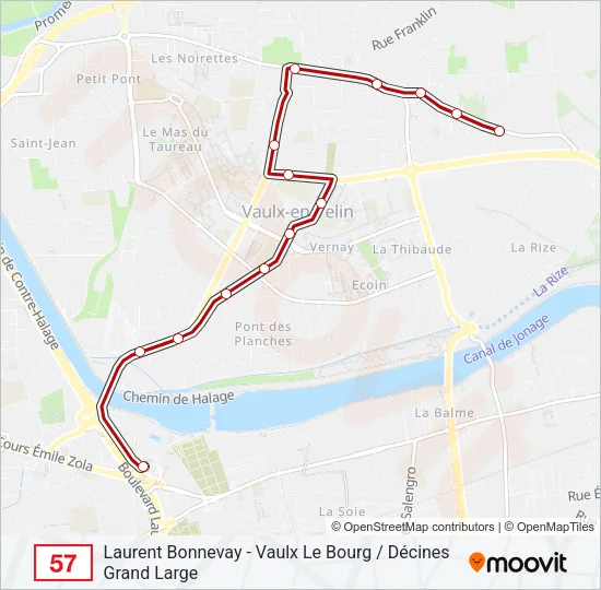 57 Bus Line Map