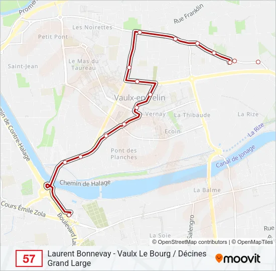 57 Bus Line Map