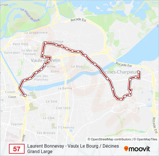 57 Bus Line Map