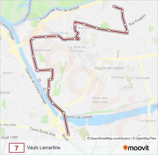 Plan de la ligne 7 de bus
