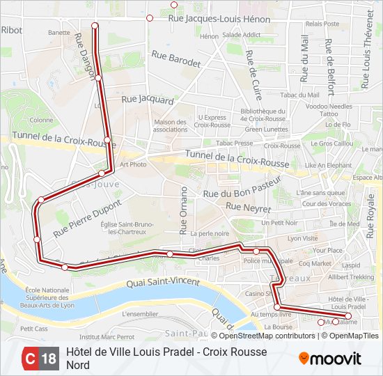 Mapa de C18 de autobús