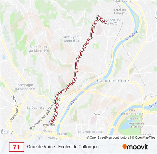 71 bus Line Map