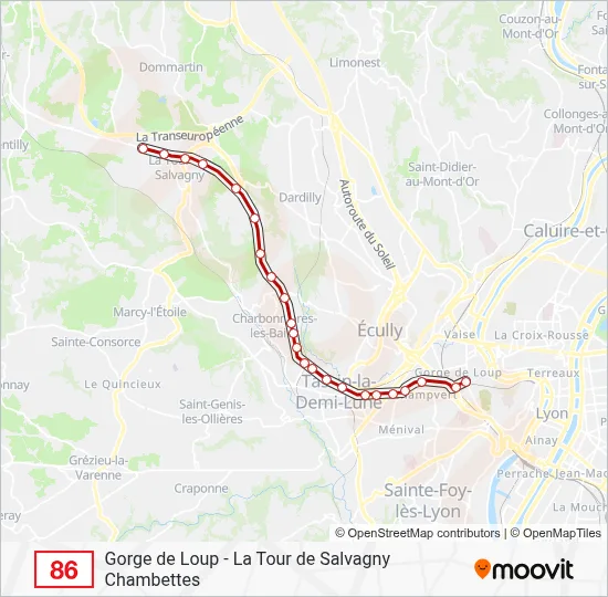 86 Bus Line Map