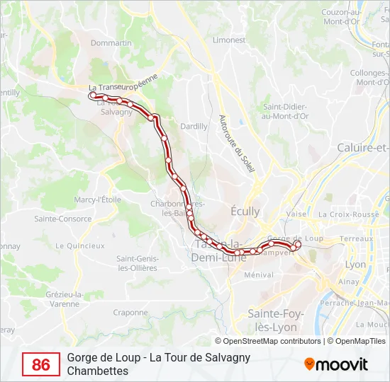 86 Bus Line Map