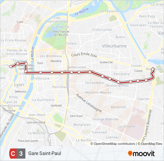 Mapa de C3 de autobús