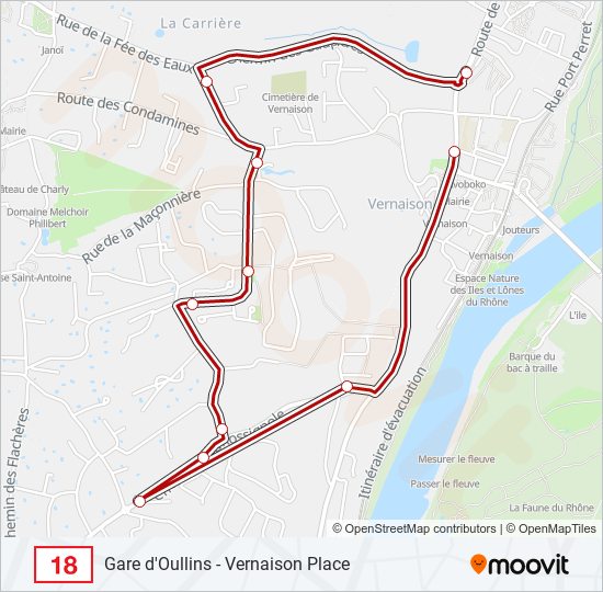 Mapa de 18 de autobús