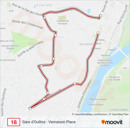 18 Bus Line Map