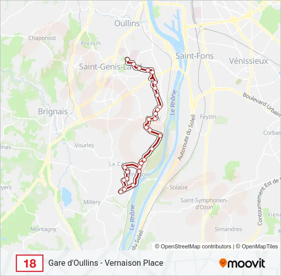 18 Bus Line Map