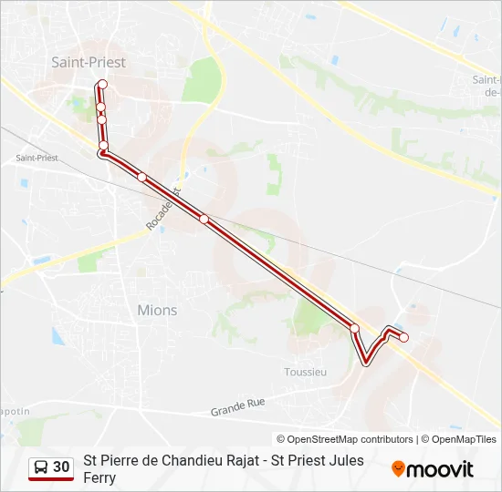 30 Bus Line Map