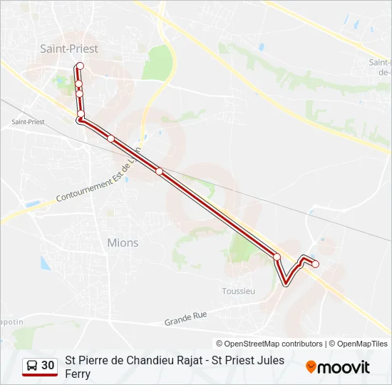 30 Bus Line Map