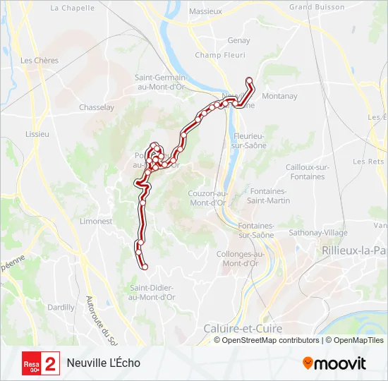 R2 Bus Line Map