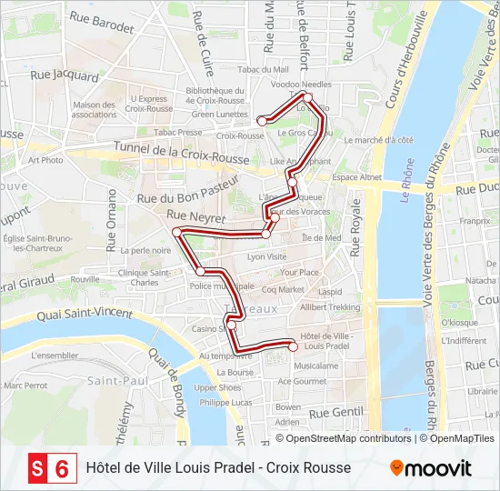 S6 Bus Line Map