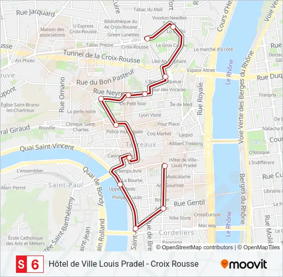 S6 Bus Line Map