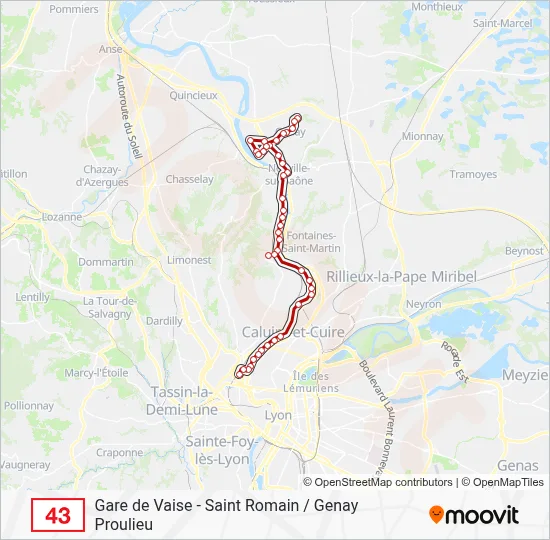 43 Bus Line Map