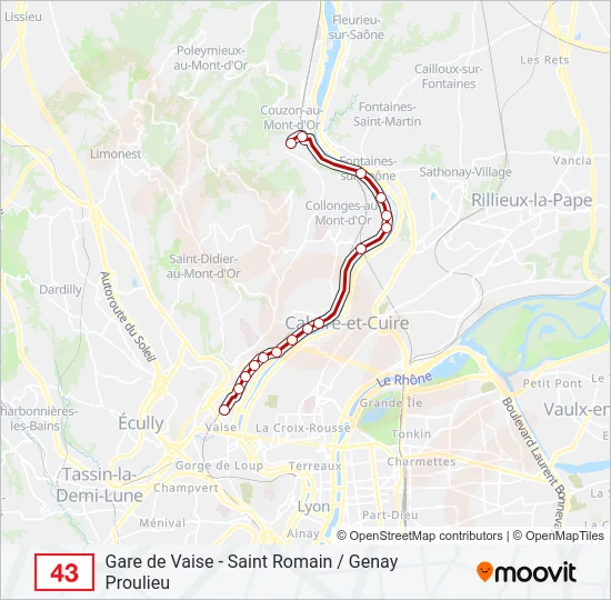 43 Bus Line Map