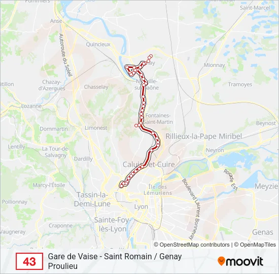 43 Bus Line Map