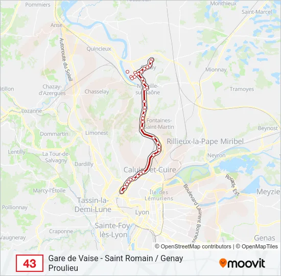 43 Bus Line Map