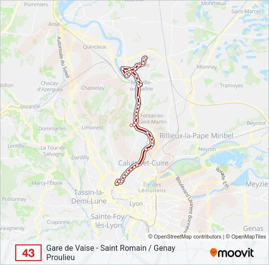 43 Bus Line Map