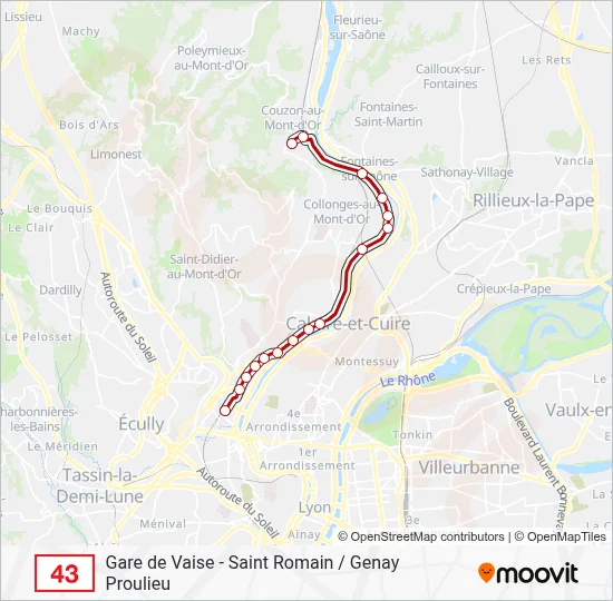 43 Bus Line Map