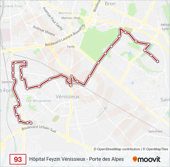 93 Bus Line Map