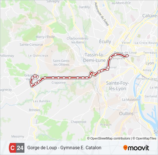 Mapa de C24 de autobús