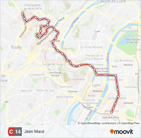 C14 Bus Line Map
