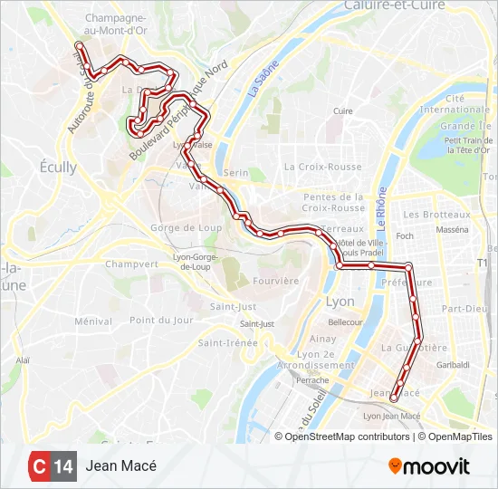 C14 Bus Line Map
