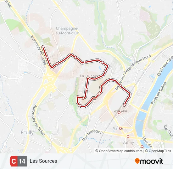 C14 Bus Line Map
