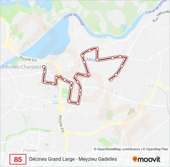 85 Bus Line Map