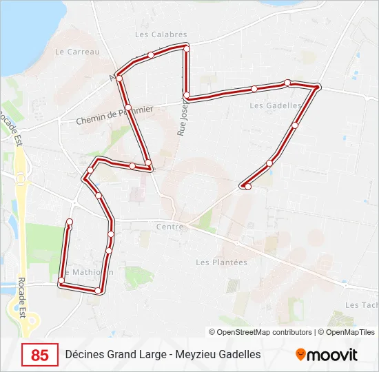 85 Bus Line Map