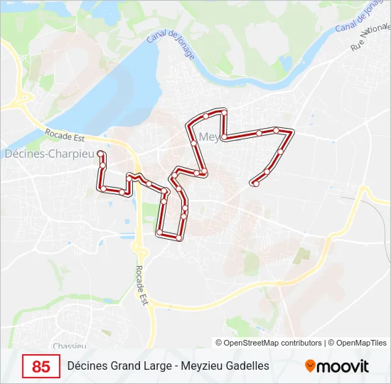 85 Bus Line Map