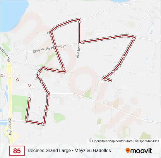 85 Bus Line Map