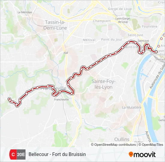 C20E Bus Line Map