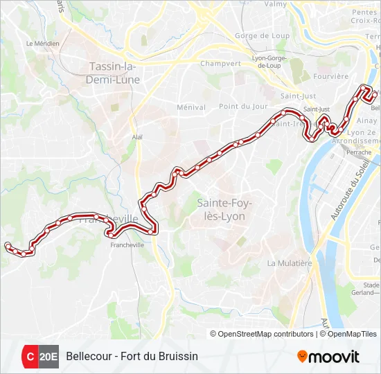 C20E Bus Line Map