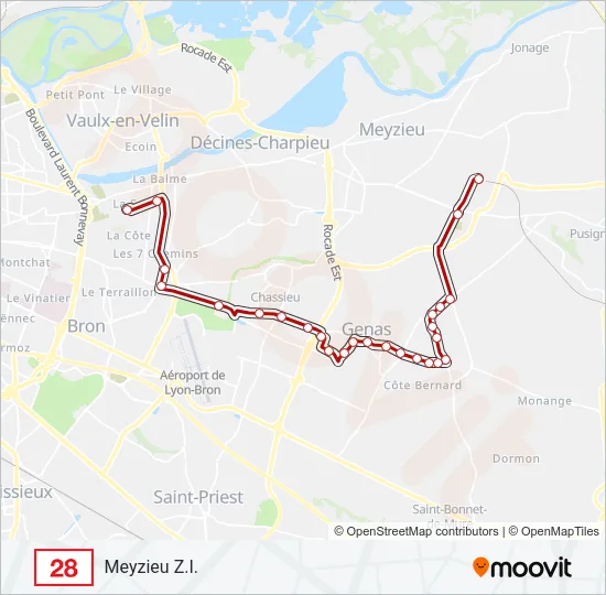 28 Bus Line Map