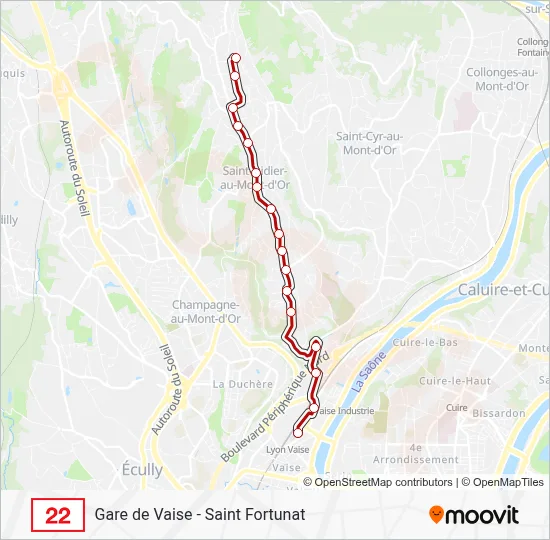 22 Bus Line Map
