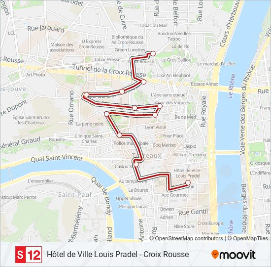 S12 bus Line Map