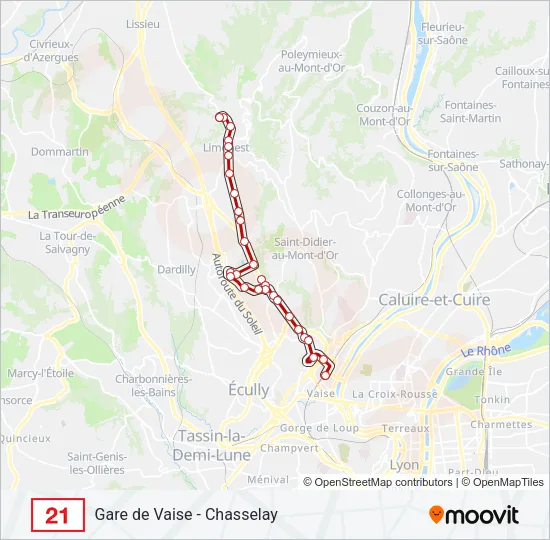 21 Bus Line Map