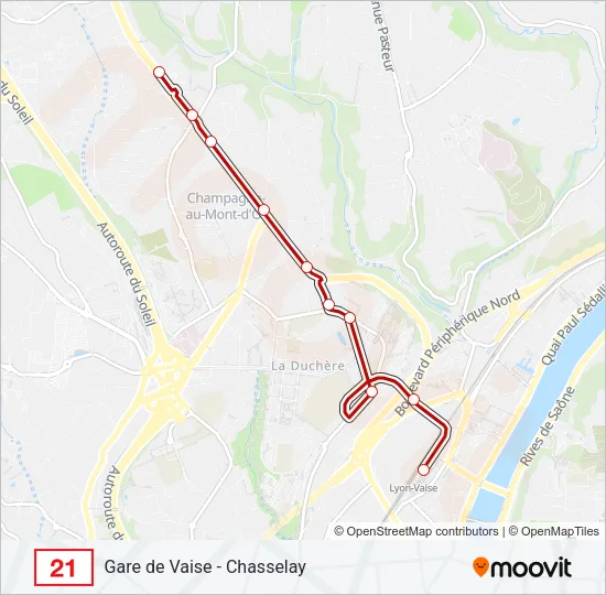 21 Bus Line Map
