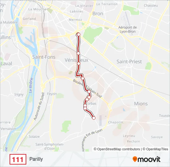 111 Bus Line Map