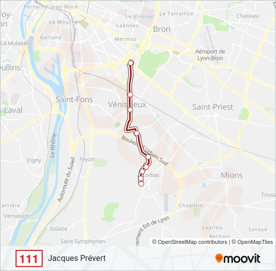 111 Bus Line Map