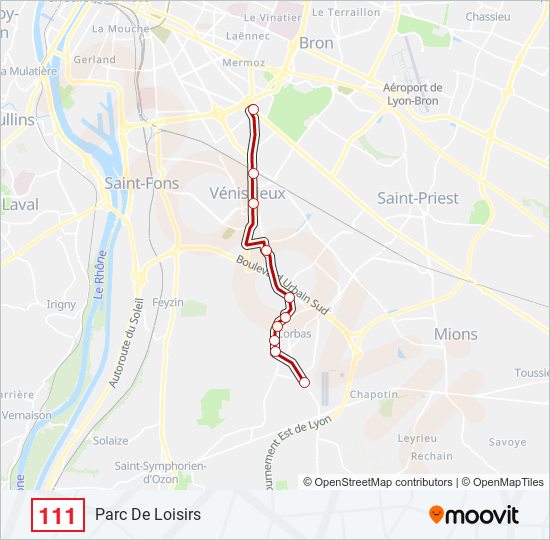 Plan de la ligne 111 de bus