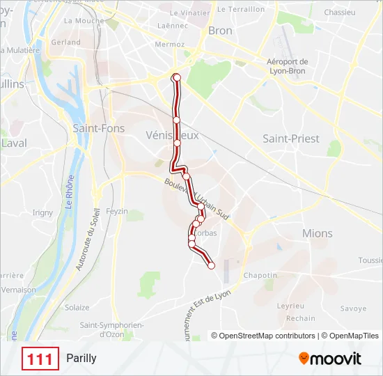 111 Bus Line Map