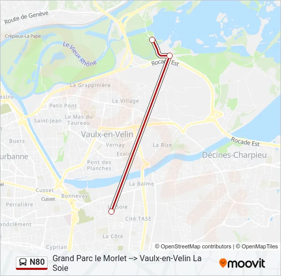 N80 Bus Line Map