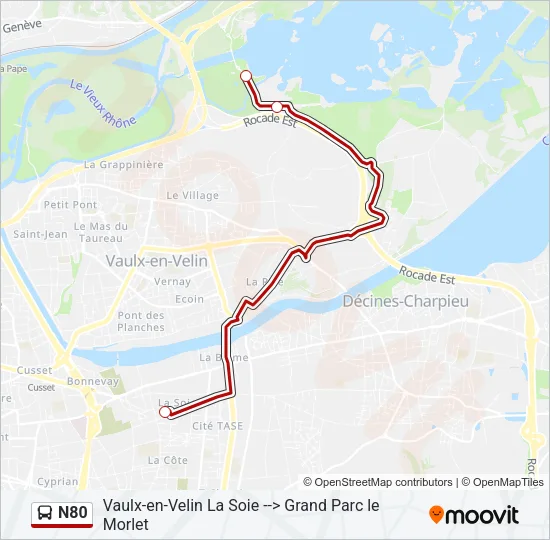 N80 Bus Line Map