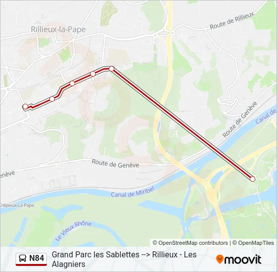 N84 Bus Line Map